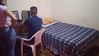 Stepmom Interrupts My Gaming Session With My Stepsister: A Steamy Encounter Caught On Spy Cam