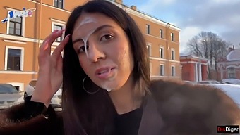 Stunning Woman Flaunts Facial In Exchange For Unknown Benefactor'S Generosity - Public Cumwalk