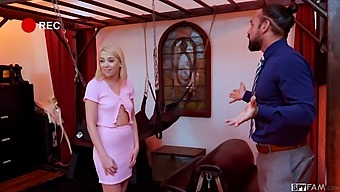 Blonde Stepdaughter'S Bondage Surprise For Her Lucky Stepdad
