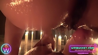 Amateur Threesome With Candles And Lingerie - A Wifebucket Production
