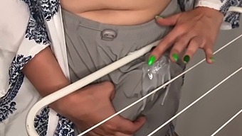 Mature Stepmom Teases Son With Her Big Tits And Cock Rubbing Machine