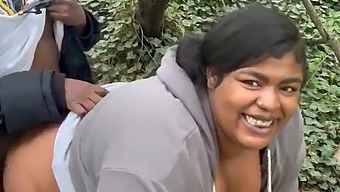 A Stunning Curvy Woman Enjoys Public Sex On A Train Track