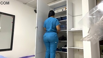 Latina Nurse Records Bbw Patient With Oiled Up Big Ass