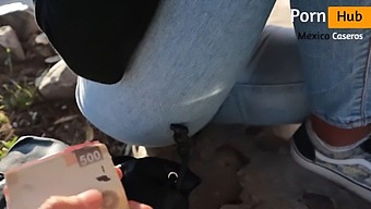 A Beautiful Brunette Gets A Double Orgasm With A Stranger’s Help.