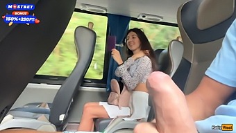 Katty West'S Public Bus Cock Jerking Scene In High Definition.