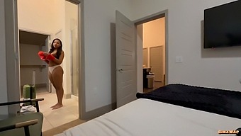 Step-Sis Sleeps Naked, Ready For Pov Sex.